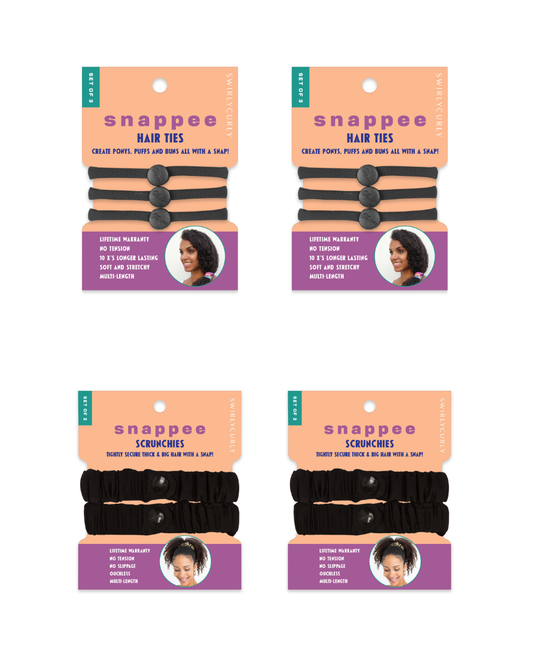 The Everyday Essentials: Hair Tie & Scrunchie Set (Black)