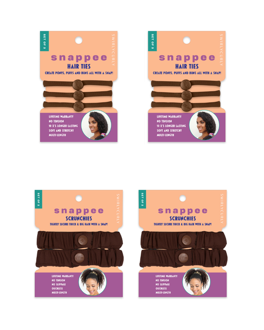 The Everyday Essentials: Hair Tie & Scrunchie Set (Brown)